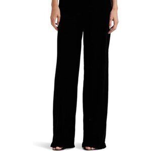 Ralph Lauren Womens Silk Blend Velvet Pants Navy Blue